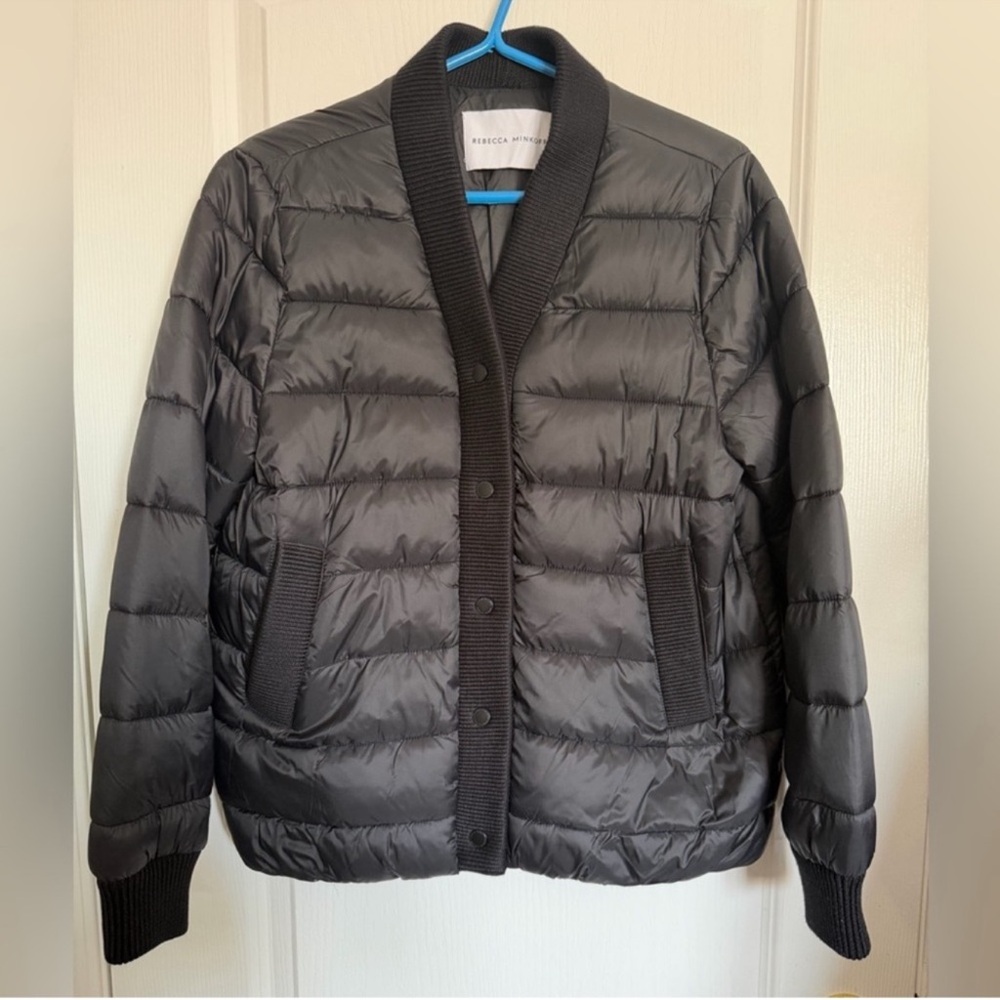 Rebecca Minkoff Black Quilted Jacket with Nylon Shell